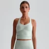 Custom Fitness Apparel Wholesale Sports Bra Yoga Wrinkles Tank Top sportswear production bulk sports bras