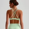 Custom Padded Sports Bra High Neck Strappy Back Workout Top wholesale sports bra custom made workout clothes gym clothes bulk