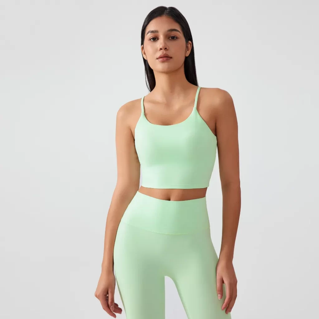 Longline Yoga Tank Top Fitness Bra Workout Camisole Crop Tops personalized sports bra sportswear clothing manufacturer