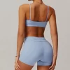 Personalized Sports Bra Square Neck Spaghetti Strap Padded Top