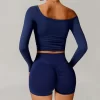 Personalised Gym Shirts Workout Long Sleeve Crop Top custom workout clothes wholesale athletic clothing