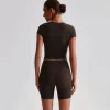 Custom Workout Shirts Bulk Short Sleeve Workout Yoga Pilates Tops sport clothing manufacturers wholesale gym clothes Womens Short Sleeve Tops