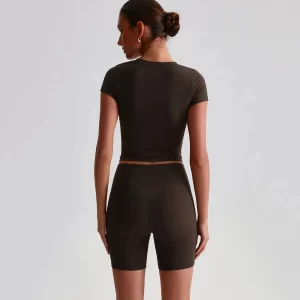 Custom Workout Shirts Bulk Short Sleeve Workout Yoga Pilates Tops sport clothing manufacturers wholesale gym clothes Womens Short Sleeve Tops