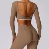 Sports Apparel Manufacturers Women Workout Long sleeve Crop Top custom athletic apparel manufacturers personalised gym clothing