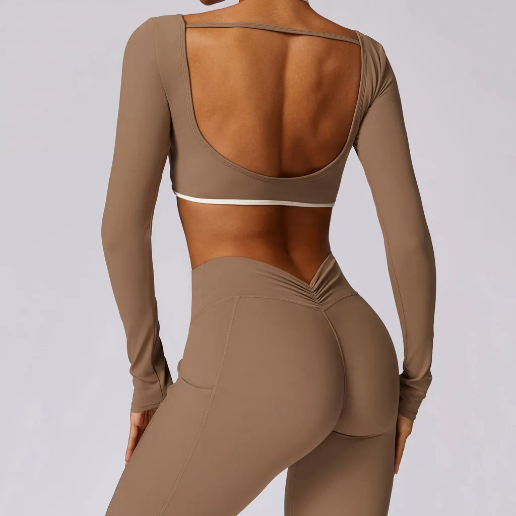 Sports Apparel Manufacturers Women Workout Long sleeve Crop Top custom athletic apparel manufacturers personalised gym clothing