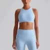 Custom Padded Sports Bra High Neck Strappy Back Workout Top wholesale sports bra custom made workout clothes gym clothes bulk