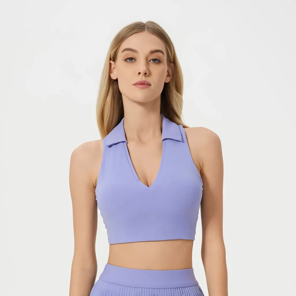 Private Label Activewear Women Polo Workout Tank Tops sports apparel manufacturers customized bras