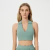 Private Label Activewear Women Polo Workout Tank Tops sports apparel manufacturers customized bras