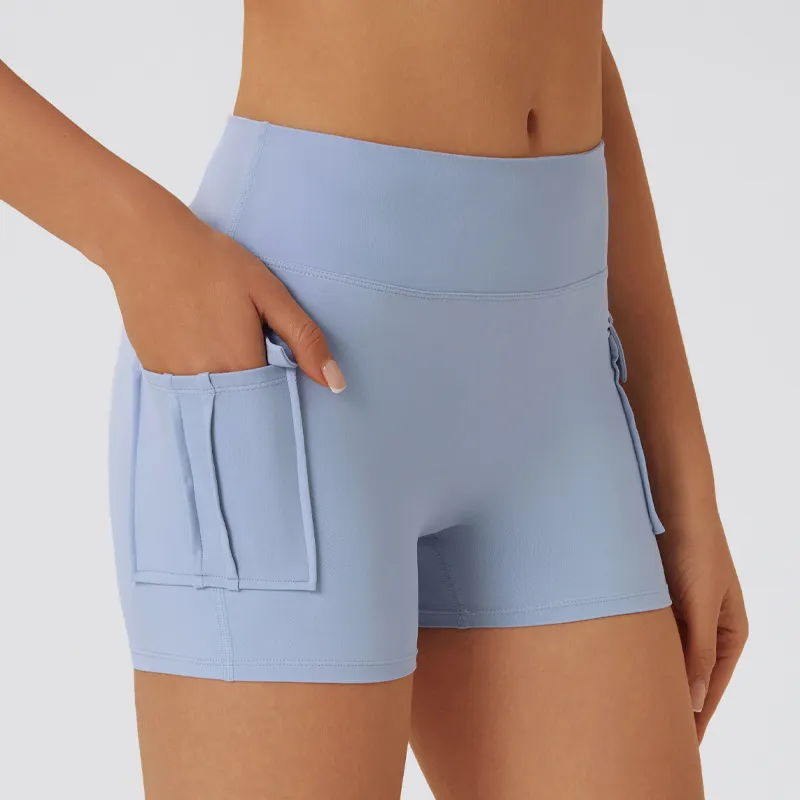 Wholesale Sports Clothing Women Athletic Shorts with Pockets