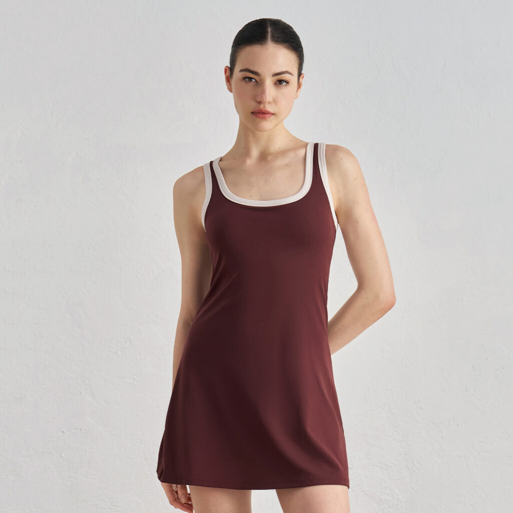 Women's Athletic Tennis Dress Scoop Neck Sleeveless Activewear wholesale athletic clothing distributors wholesale women's athletic apparel