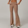 Athletic Clothing Manufacturer Recycled Fabric Folded Waist Yoga Flared Pants