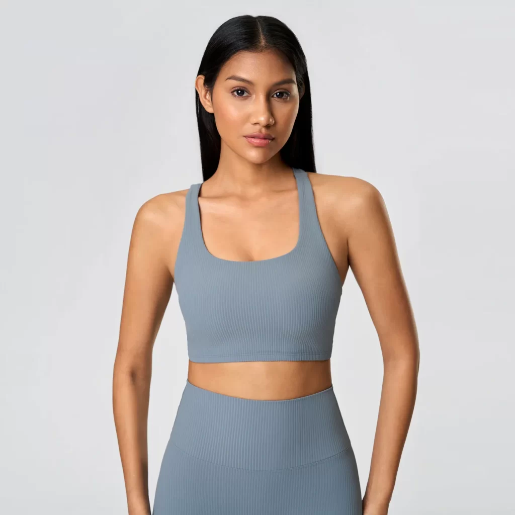 Activewear Manufacturer Medium Support Criss Cross Athletic Yoga Top lycra wholesale custom fitness apparel strong activewear
