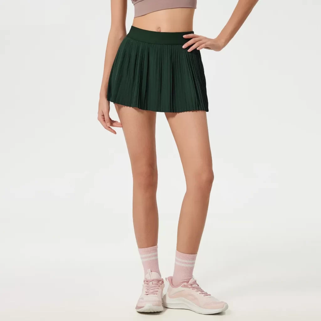 Custom Spark Apparel Tennis Pleated Skirts with Built-in Athletic Shorts athleisure manufacturers wholesale womens activewear private label activewear