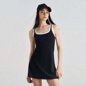 Women's Athletic Tennis Dress Scoop Neck Sleeveless Activewear for Golf Workouts