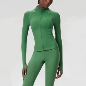 Wholesale Womens Sportswear Lightweight Zipper Long Sleeve Yoga Top