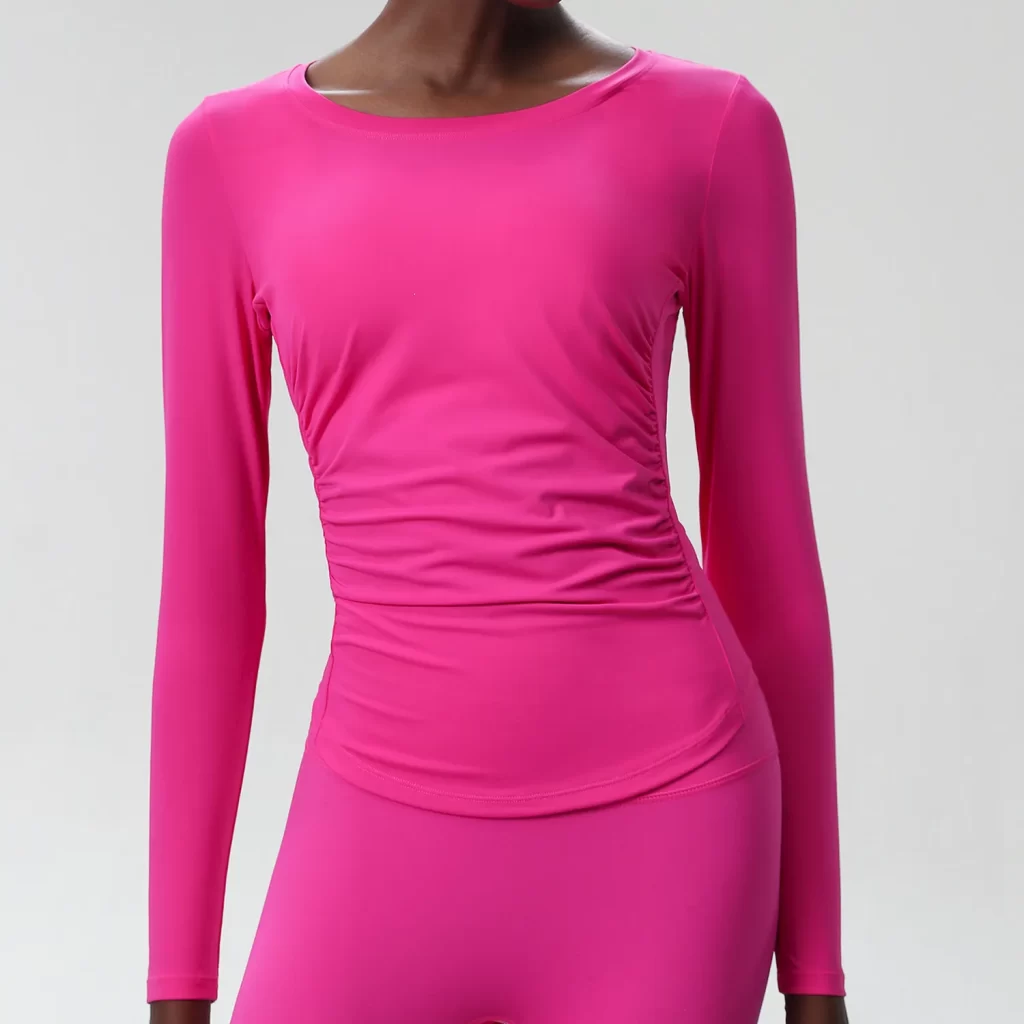 Private Label Sportswear Custom Workout Shirts Lycra Long Sleeve Top wholesale womens activewearbulk long sleeve t shirts