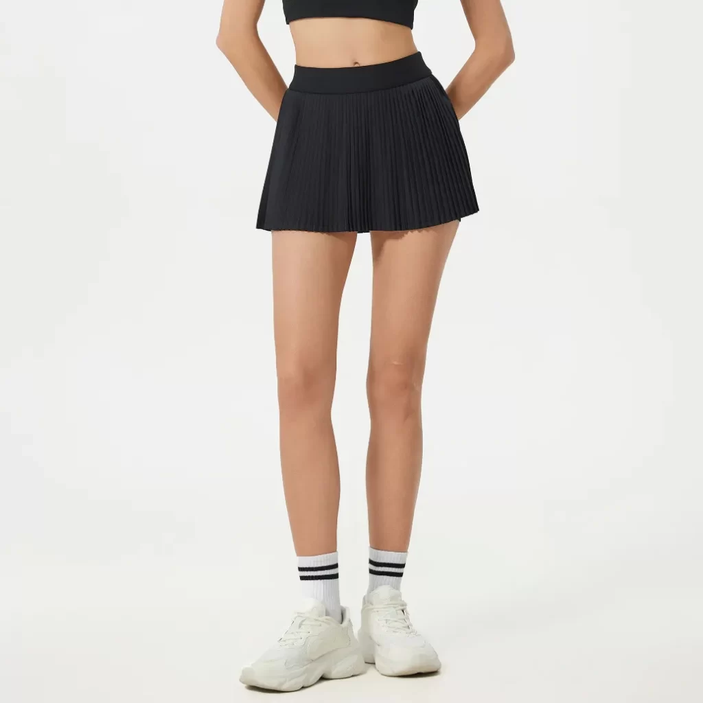 Custom Spark Apparel Tennis Pleated Skirts with Built-in Athletic Shorts athleisure manufacturers wholesale womens activewear private label activewear