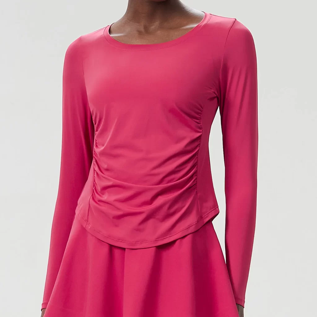 Private Label Sportswear Custom Workout Shirts Lycra Long Sleeve Top wholesale womens activewearbulk long sleeve t shirts
