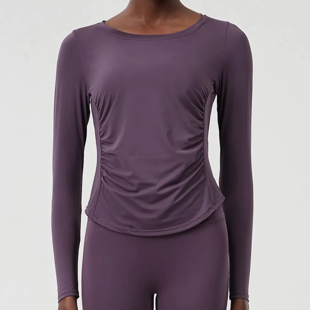 Private Label Sportswear Custom Workout Shirts Lycra Long Sleeve Top wholesale womens activewearbulk long sleeve t shirts