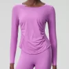 Private Label Sportswear Custom Workout Shirts Lycra Long Sleeve Top wholesale womens activewearbulk long sleeve t shirts