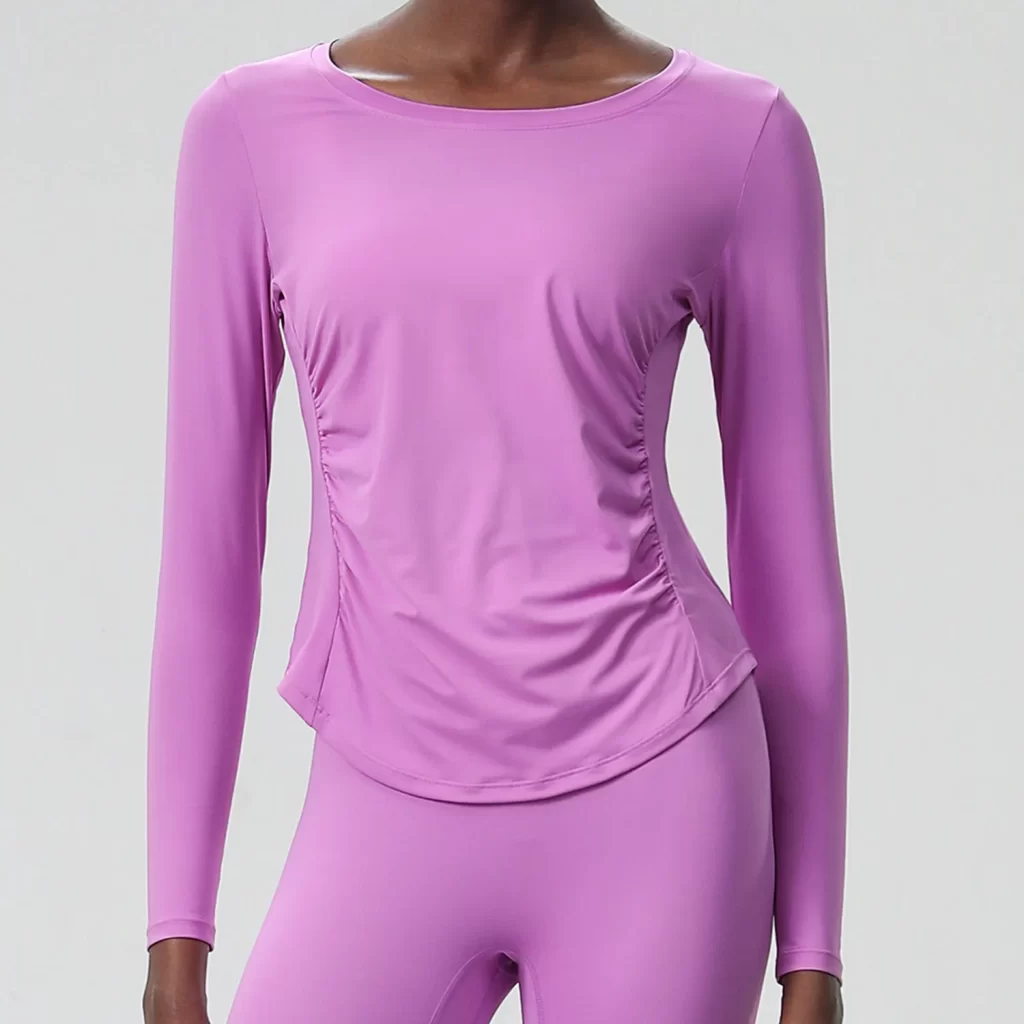 Private Label Sportswear Custom Workout Shirts Lycra Long Sleeve Top wholesale womens activewearbulk long sleeve t shirts