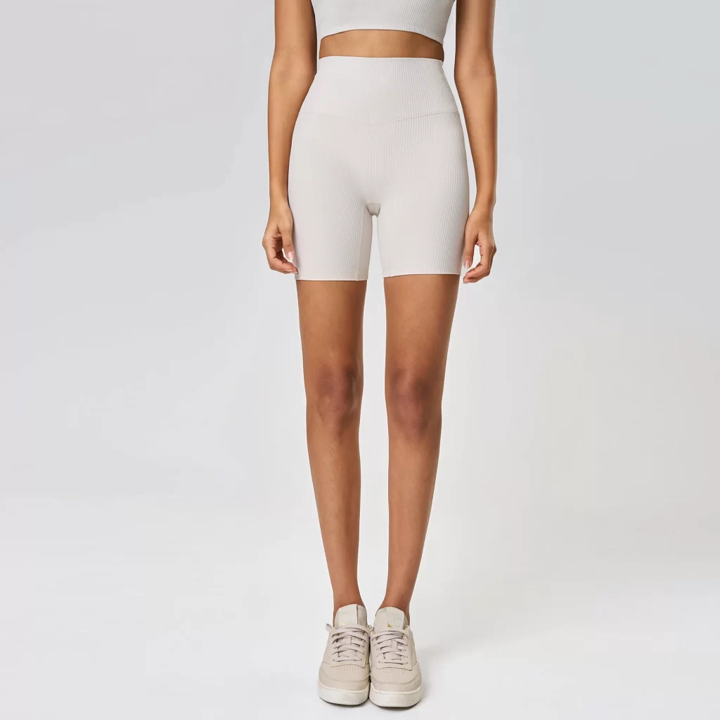 Wholesale Athletic Shorts Ribbed High Waist Bulk Running Shorts