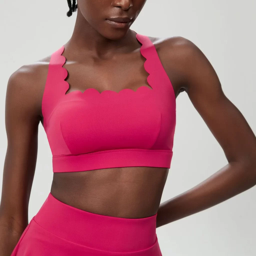 Spark Athletic Clothing Customized Lycra Bras Wave Cross Back Sports Bra