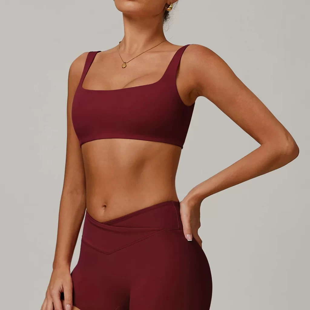 Spark Clothing Custom Athletic Apparel Square Neck Sports Bra Personalized Gym Wear