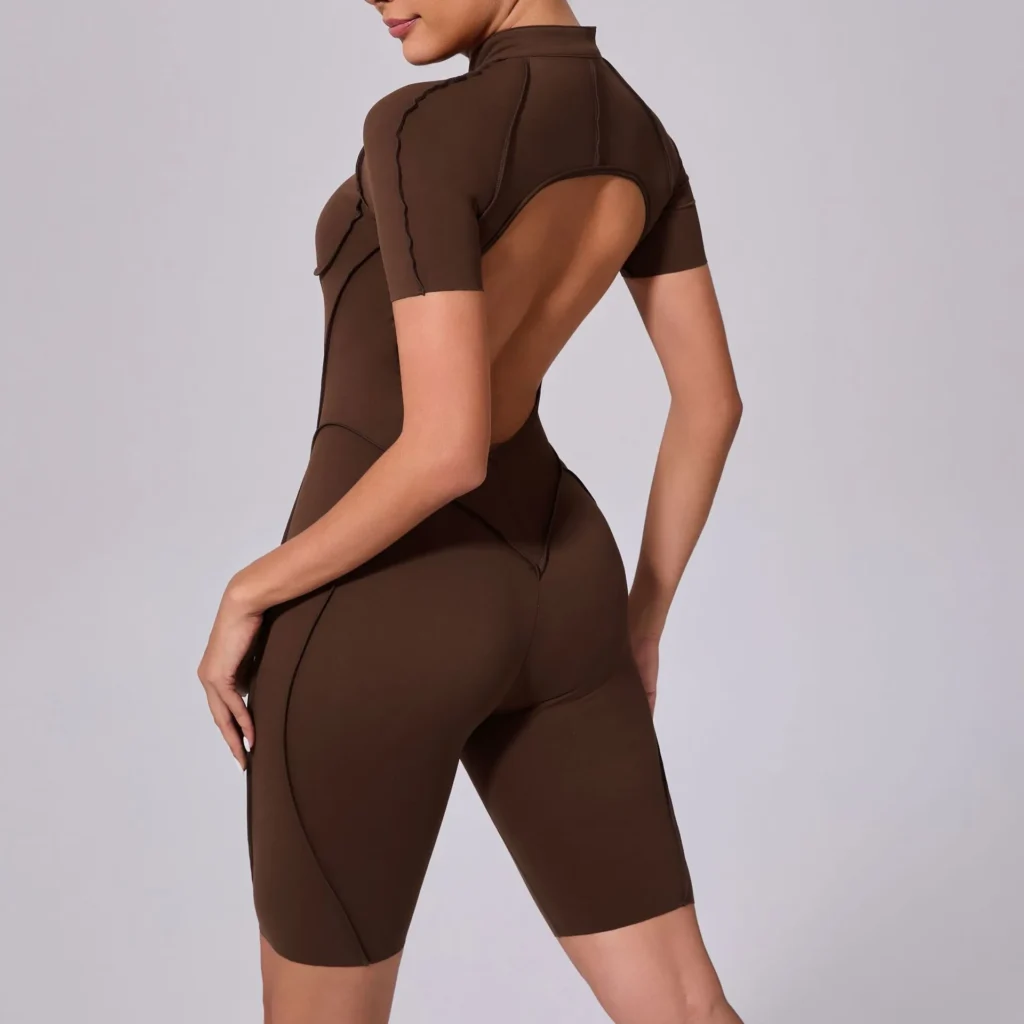 One Piece Athletic Jumpsuit Backless Workout Jumper Bodysuit Fitness Wear Athletic Wear Manufacturers