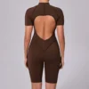 One Piece Athletic Jumpsuit Backless Workout Jumper Bodysuit Fitness Wear Athletic Wear Manufacturers
