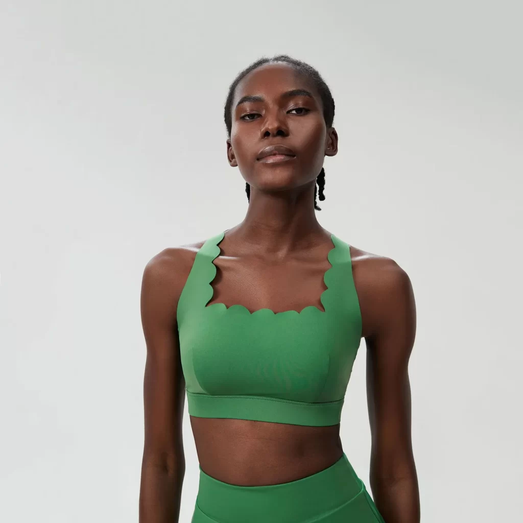 Spark Athletic Clothing Customized Lycra Bras Wave Cross Back Sports Bra