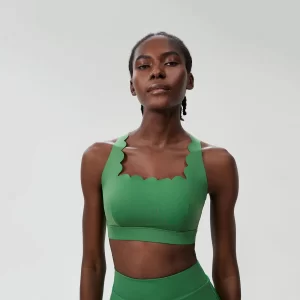 Spark Athletic Clothing Customized Lycra Bras Wave Cross Back Sports Bra