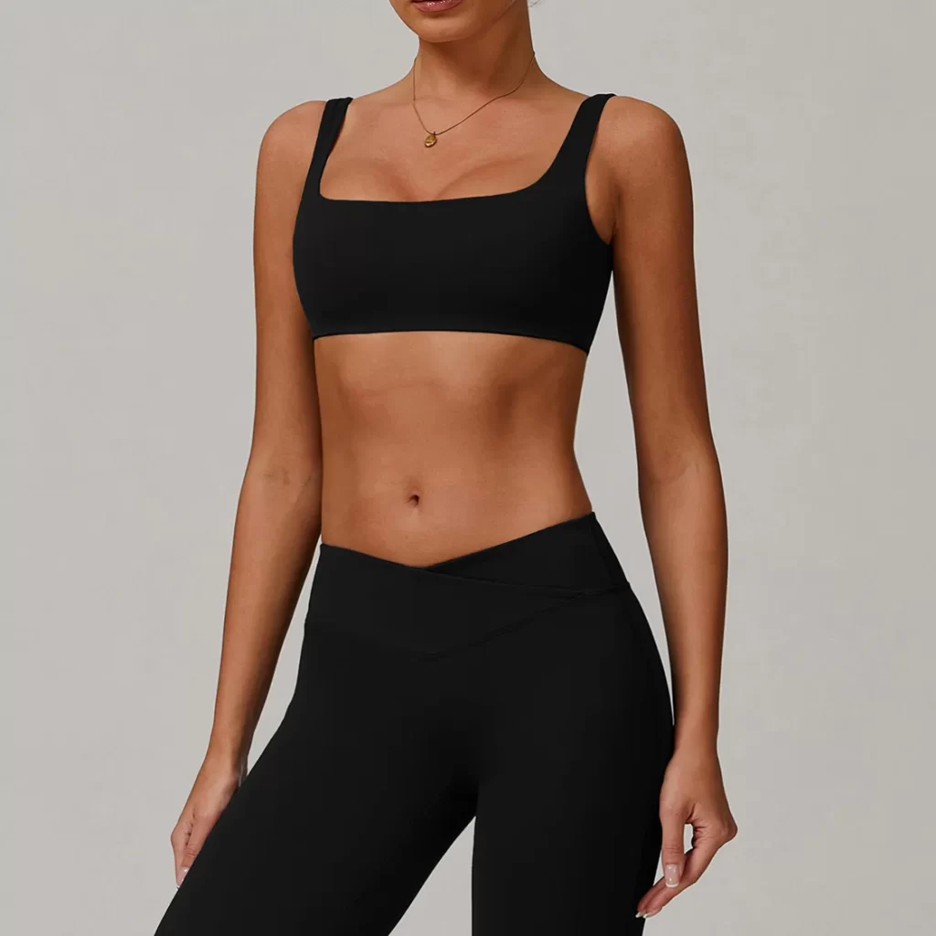 Spark Clothing Custom Athletic Apparel Square Neck Sports Bra Personalized Gym Wear