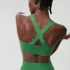 Spark Athletic Clothing Customized Lycra Bras Wave Cross Back Sports Bra