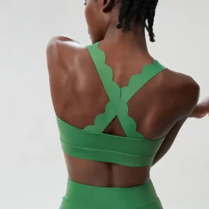 Spark Athletic Clothing Customized Lycra Bras Wave Cross Back Sports Bra