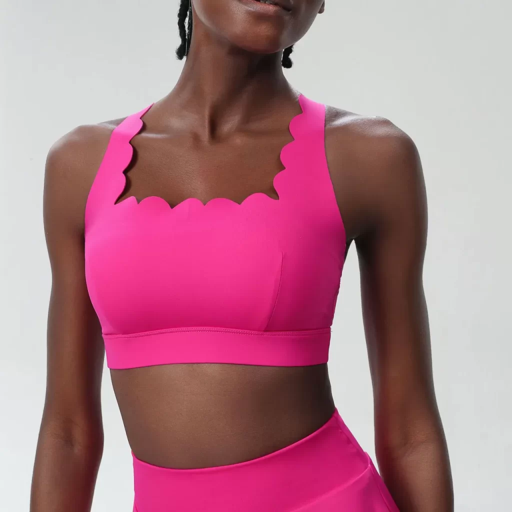 Spark Athletic Clothing Customized Lycra Bras Wave Cross Back Sports Bra