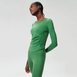 Private Label Sportswear Custom Workout Shirts Lycra Long Sleeve Top