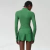 Wholesale Womens Sportswear Lightweight Zipper Long Sleeve Yoga Top