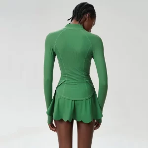 Wholesale Womens Sportswear Lightweight Zipper Long Sleeve Yoga Top