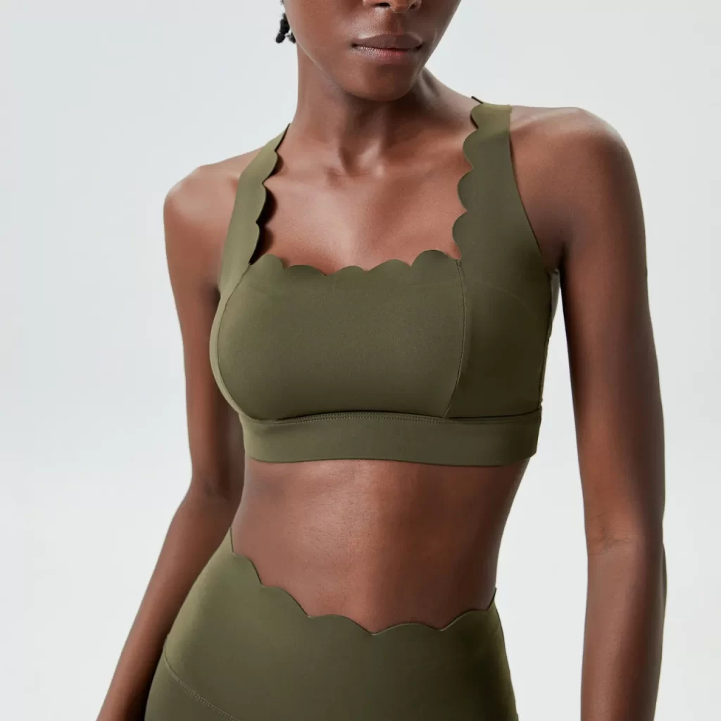 Spark Athletic Clothing Customized Lycra Bras Wave Cross Back Sports Bra