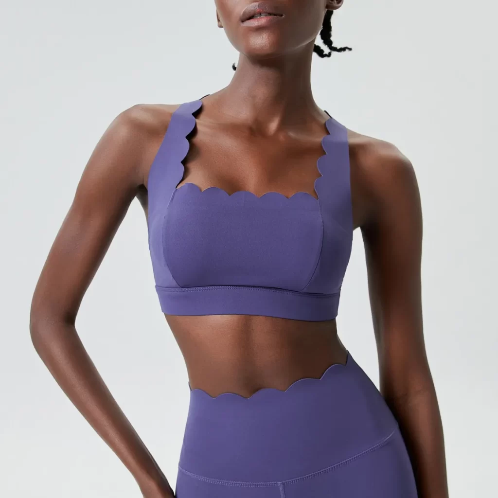 Spark Athletic Clothing Customized Lycra Bras Wave Cross Back Sports Bra