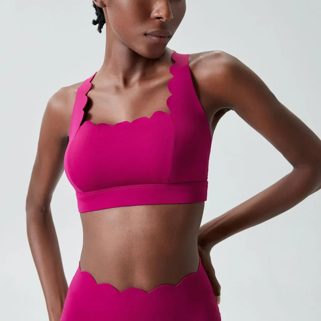 Spark Athletic Clothing Customized Lycra Bras Wave Cross Back Sports Bra