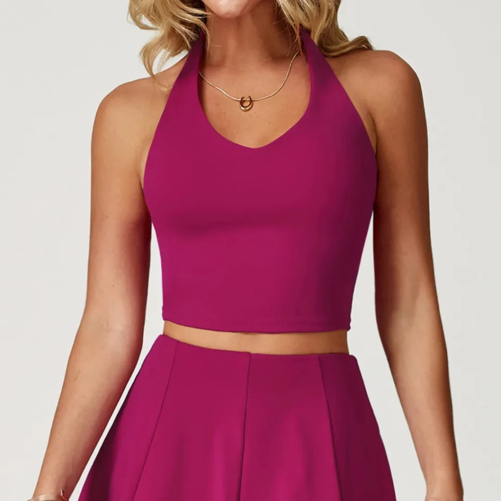 Sports Apparel Wholesale Backless Halter Tops for Women Yoga Crop Tank Tops
