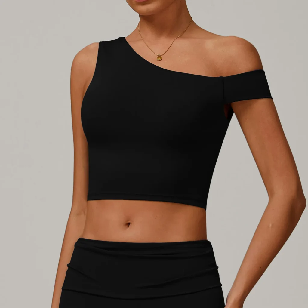 Private Label Workout Clothes Gym Appeal Women's One Shoulder Tank Top