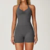 One Piece Activewear Women's Fitness Bodysuit Workout Jumpsuit Shorts