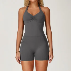 One Piece Activewear Women's Fitness Bodysuit Workout Jumpsuit Shorts