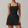Wholesale Active Clothing Women's Yoga Jumpsuit Tennis Dress with Pockets
