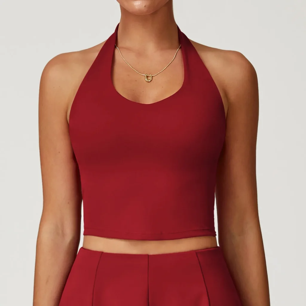 Sports Apparel Wholesale Backless Halter Tops for Women Yoga Crop Tank Tops
