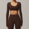 Fitness Apparel Manufacturers Wholesale Active Wear Long Sleeve Yoga Tops Premium Clothing Brands