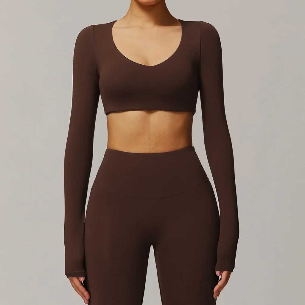 Fitness Apparel Manufacturers Wholesale Active Wear Long Sleeve Yoga Tops Premium Clothing Brands